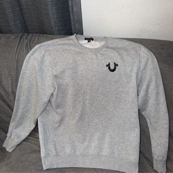 True Religion Graphic Buddha Crewneck Sweatshirt - Heather Grey - Men's XXXL