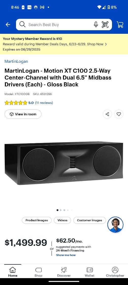 Martin Logan C100 Motion XT Center Channel