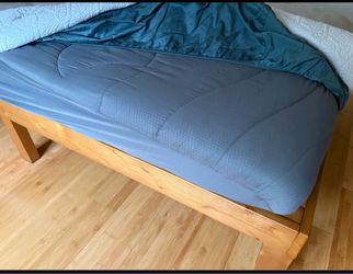Ikea twin mattress and wood frame
