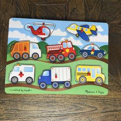 Melissa & Doug Wooden Vehicle Puzzle 