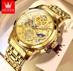 Relojes OLEVS 9947 para Hombre, Marca de Lujo Original, Reloj de Cuarzo Resistente al Agua