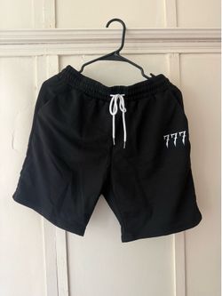 Black 777 Graphic Shorts