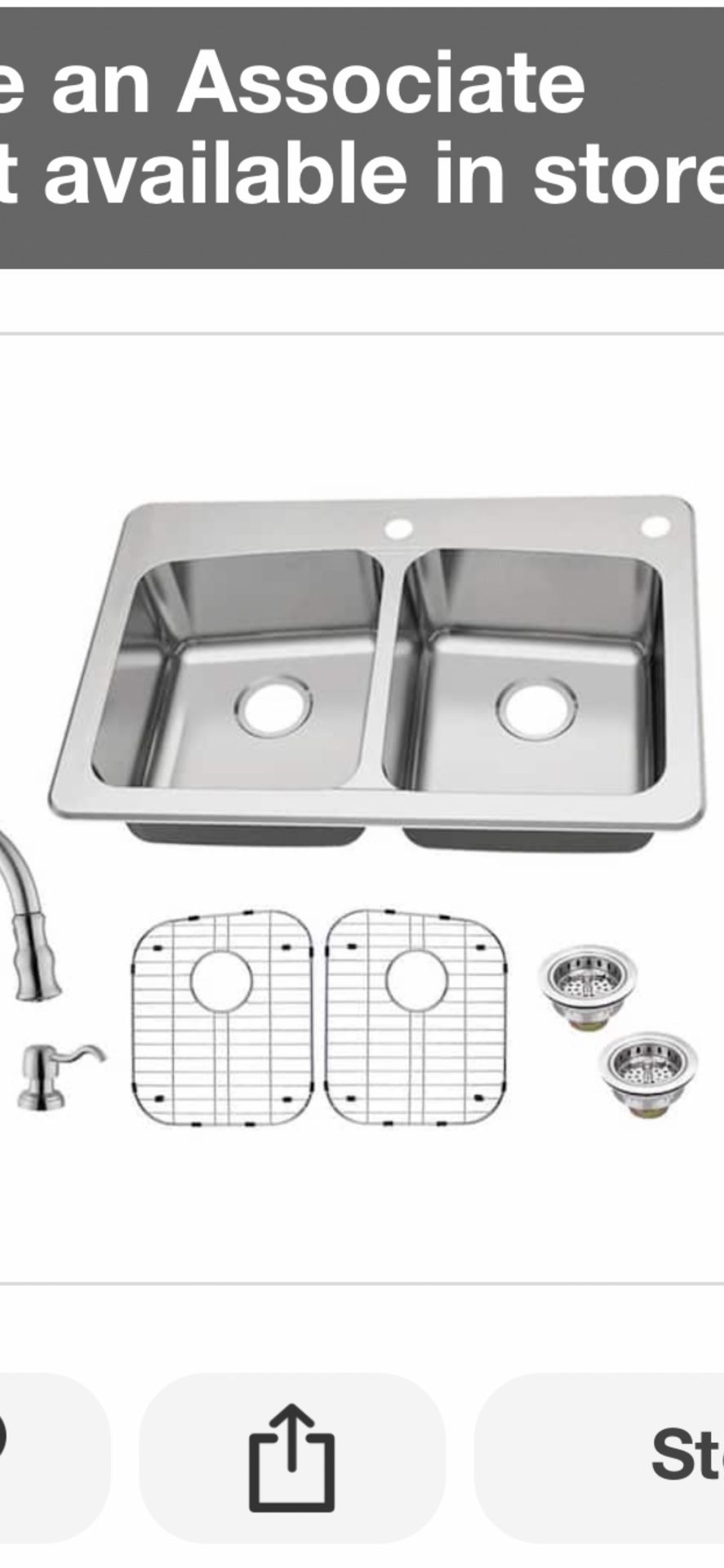 Glacier Bay All-in-One Dual Mount 18-Gauge Stainless Steel 33 in. 2-Hole 50/50 Double Bowl Kitchen Sink with Pull-Out Kitchen Faucet