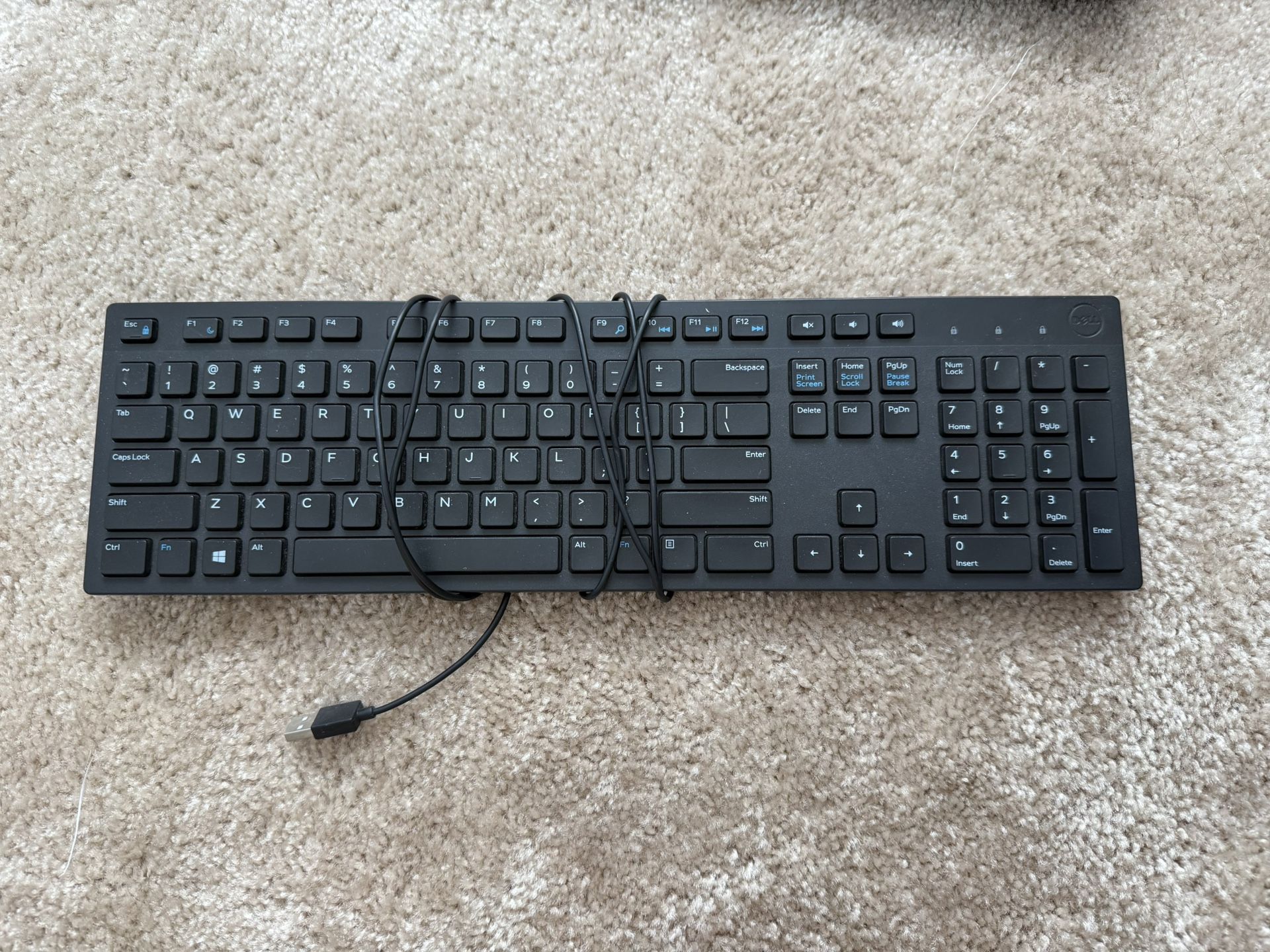 Dell KB216-BK-US Multimedia Desktop Slim English Wired USB Keyboard QWERTY 104-Keys (Standard) Black Multimedia Integration Enhanced Function Quiet Ke