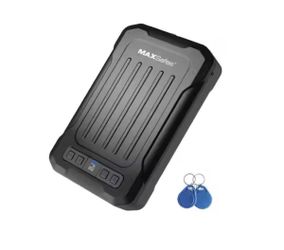 MAXSafes 18 Gauge Steel Portable Travel Lock Box Safe with RFID keys and steel cable