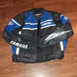 YAMAHA MENS LEATHER MOTORCYCLE RACING JACKET. XL