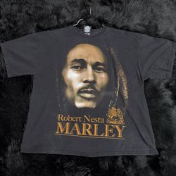 Bob Marley T Shirt Y2K Style Big Print 2XL