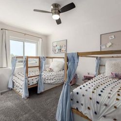 TWO IKEA KURA BEDS + BED CURTAINS