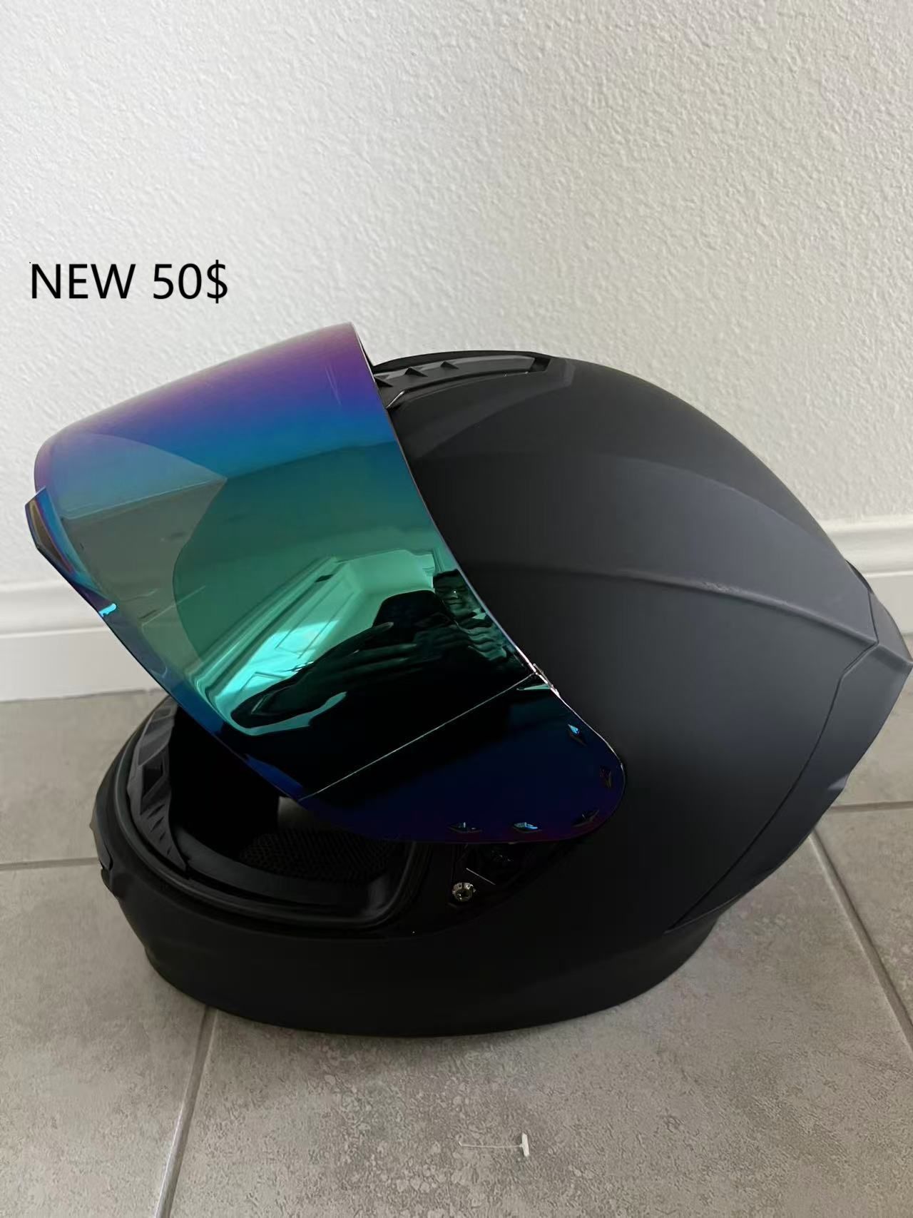 Bike Helmet Black Purple Visor New