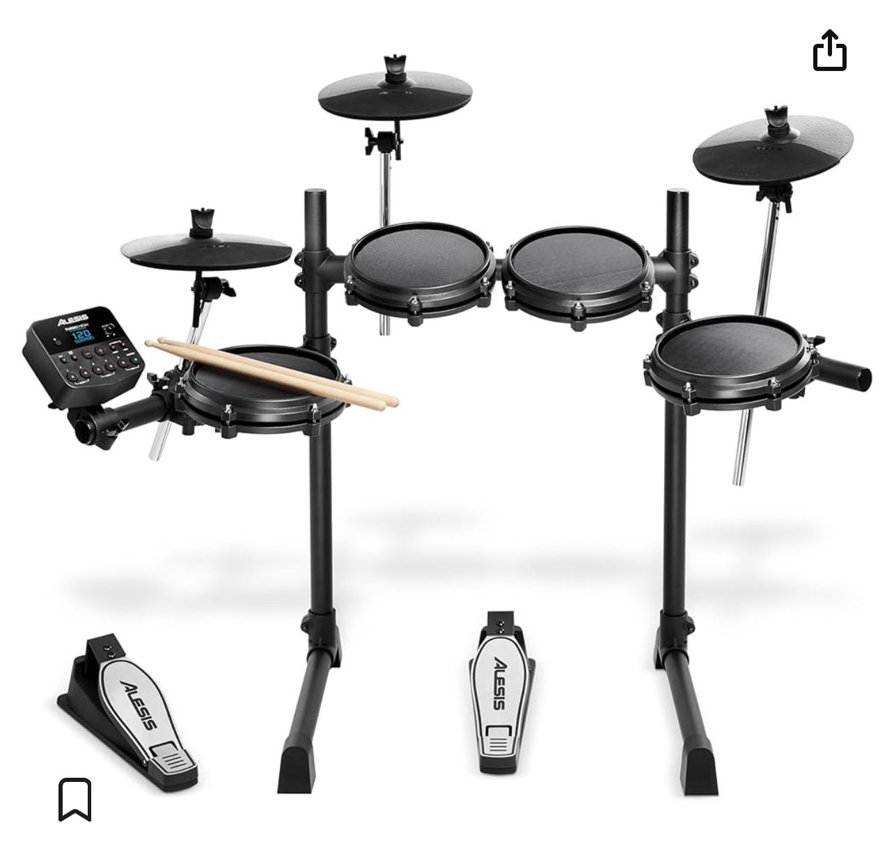 Alesis Nitro Mesh Kit - Electronic Drum Set with Quiet Mesh Pads, USB MIDI, Kick Pedal and Rubber Kick Drum, 40 Kits, 385 Sounds, Drum Lessons