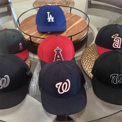 7 Fitted MLB Baseball Caps (Size 7 1/4) – Angels, Nationals & Dodgers