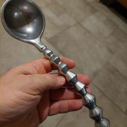 Vintage SILVER GILDED BEADED SPOON

