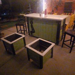 Bar With Flower  Plant Holder