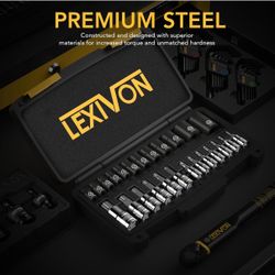 LEXIVON Master Torx Bit and Socket Set, Premium S2 Alloy & Cr-V Steel