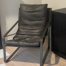 Brand New Black/Metal Leather Chair
