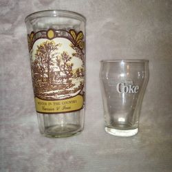 Currier N Ives and Coca-cola Glass 