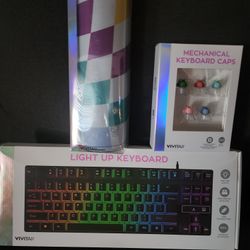 Vivitar Light Up Keyboard, Mouse Pad & Keyboard Caps