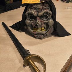 Halloween Mask And Knife 