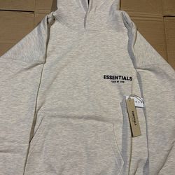 Light oatmeal essential hoodie-Size Medium