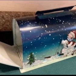 Tin Snowman Mailbox Holiday Decor 