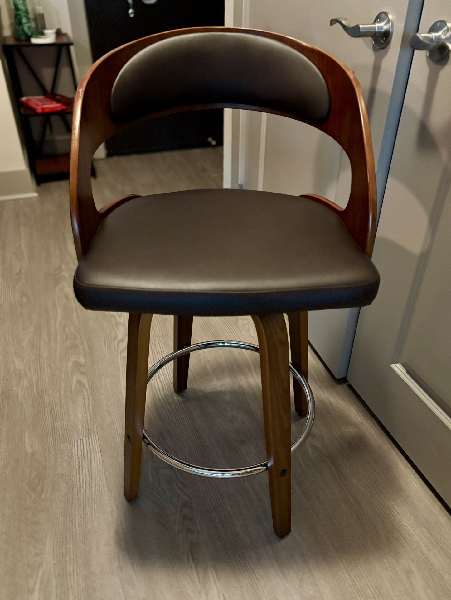 (x2) Pensacola Mid-century Swivel Counter Height Bar Stool
