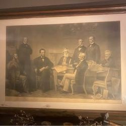 Est 1866 Engraving of Lincolns Reading Of Emancipation Proclamation by AH Ritchie.Pricing negotiable