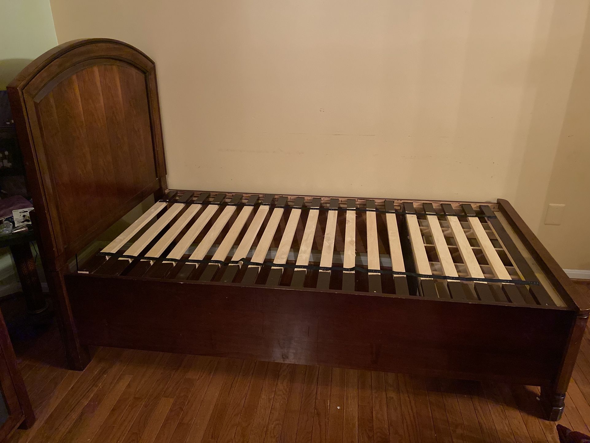 Wooden Twin Bed Frame with Storage