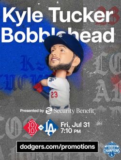 7/31 Dodgers vs Red Sox Field Level Seats - Kyle Tucker Bobblehead Giveaway
