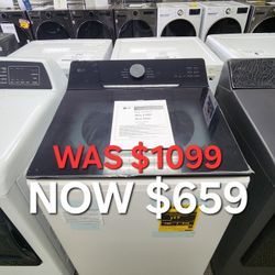 5.5 cu. ft. SMART Top Load Washer in
Alpine White with Impeller, Easy Unload
and TurboWash3D Technology