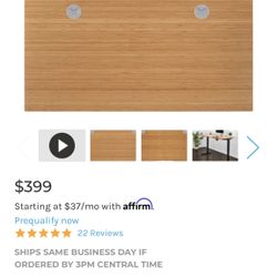 Uplift 48”x30” Bamboo Table Top