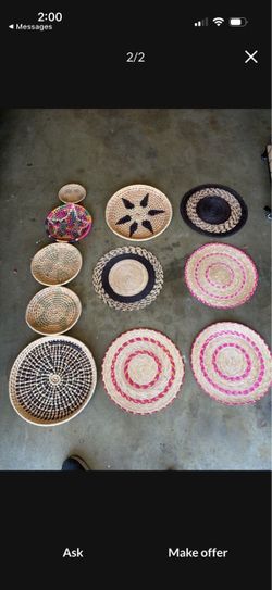 Woven Basket Wall Decor Set of 11