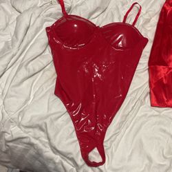 Red Leather Bodysuit