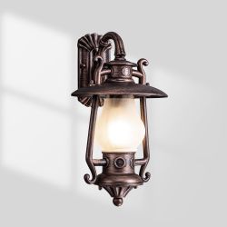 Small Rustic Lantern Outdoor Wall Sconce
