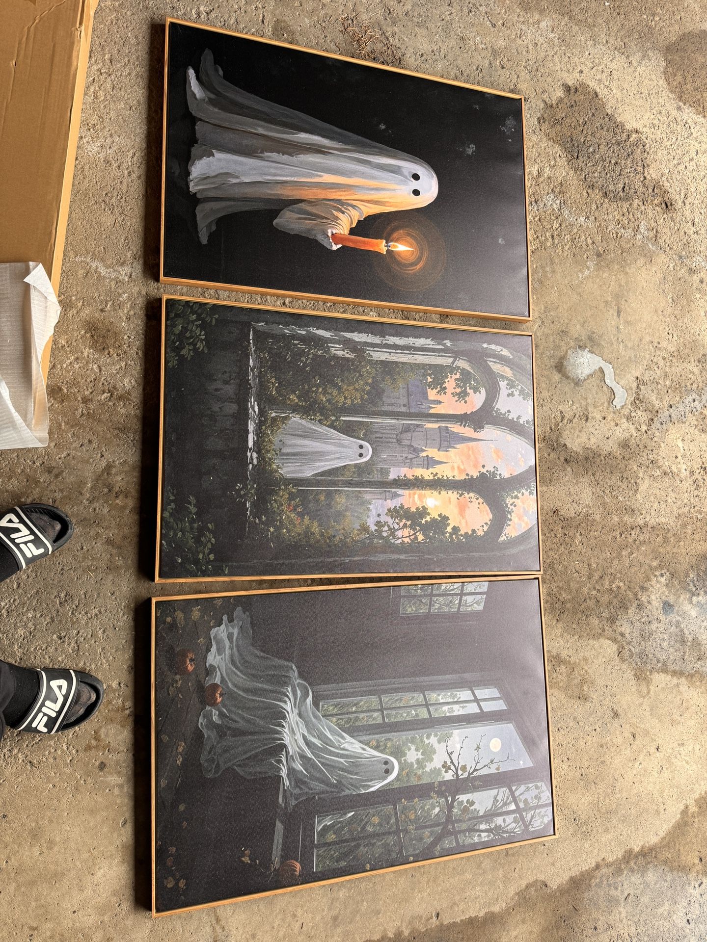 π Set of 3 Ghost Aesthetic Canvas Prints β 24x36 inches Each π