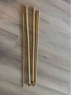 Adjustable Brushed Brass Curtain Rod Set