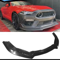 For 21-22 Mustang Mach 1 Handling Package Style Front Bumper Lip Matte Black PP