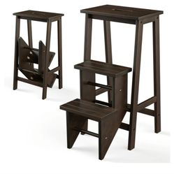 New 3 Steep Wooden Foldable Stool