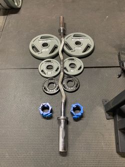 Olympic Weights And Curl Bar