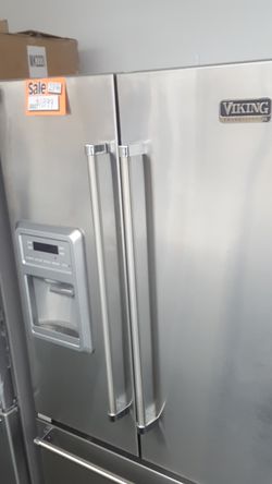 Viking stainless steel refrigerator with french door