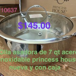 Olla De 7 Qt Acero Inoxidable 👉 princess house todo nuevo y con caja 📦