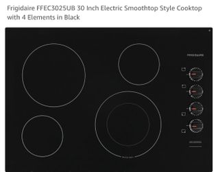 Frigidaire FFEC3025UB 30 Inch Electric Smoothtop Style Cooktop with 4 Elements in Black FRIGIDAIRE