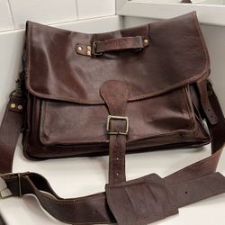 Leather Messenger Satchel Bag