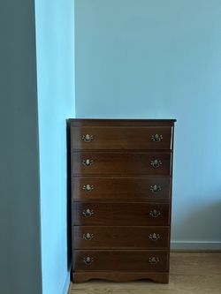 Tall Wood 6-Drawer Dresser Chest