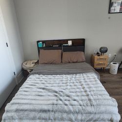 Full Size Bed Frame with
Headboard and Storage