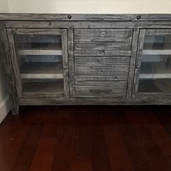 Farmhouse, grayish entertainment center/ Credenza 250 OBO