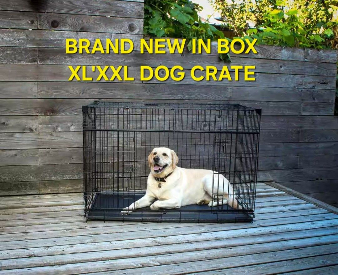 Brand New In Box! Not A Returned Item! 42" Xl'xxl Up To 90lbs Dog Crate 2 Doors & Tray Pet Cage Jauls De Mascota