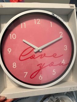Pink and white clock
