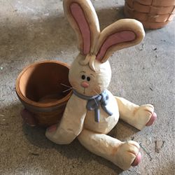 Bunny Easter Decor Plant Holder (holds Small Plant Like Succulent )