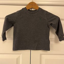 Toddler sz 24M  Gray Ralph Lauren polo long sleeve shirt 