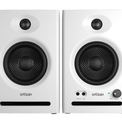 Ortizan C7 Active Studio Monitor Speakers Pair Bluetooth 5.3 White